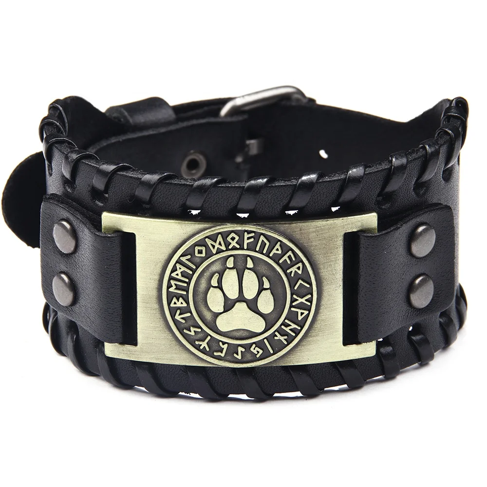 Металл в виде медвежьей лапы очаровательные туфли из тисненой натуральной кожи Браслет-манжета с регулируемой застежкой