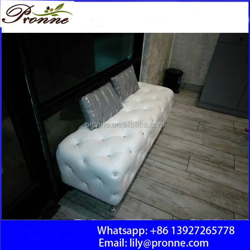 european style elegant crystal tufted waiting bench