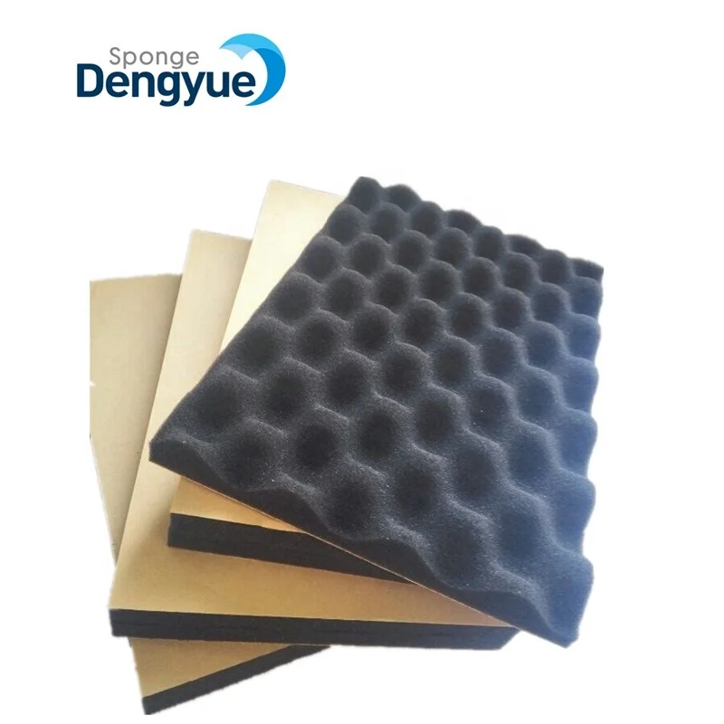 Wave shape Soundproofing Self adhesive PU Foam supplier foam sheet acoustic For recording studio
