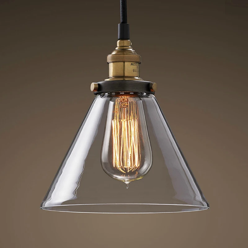 
indoor decorative clear glass lamp shade with edison bulb antique industrial vintage wall lamp 