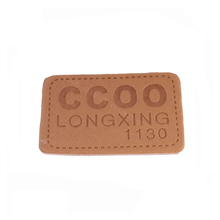 2019 High quality hot sale custom logo embossed leather patch labels for jeans /garment