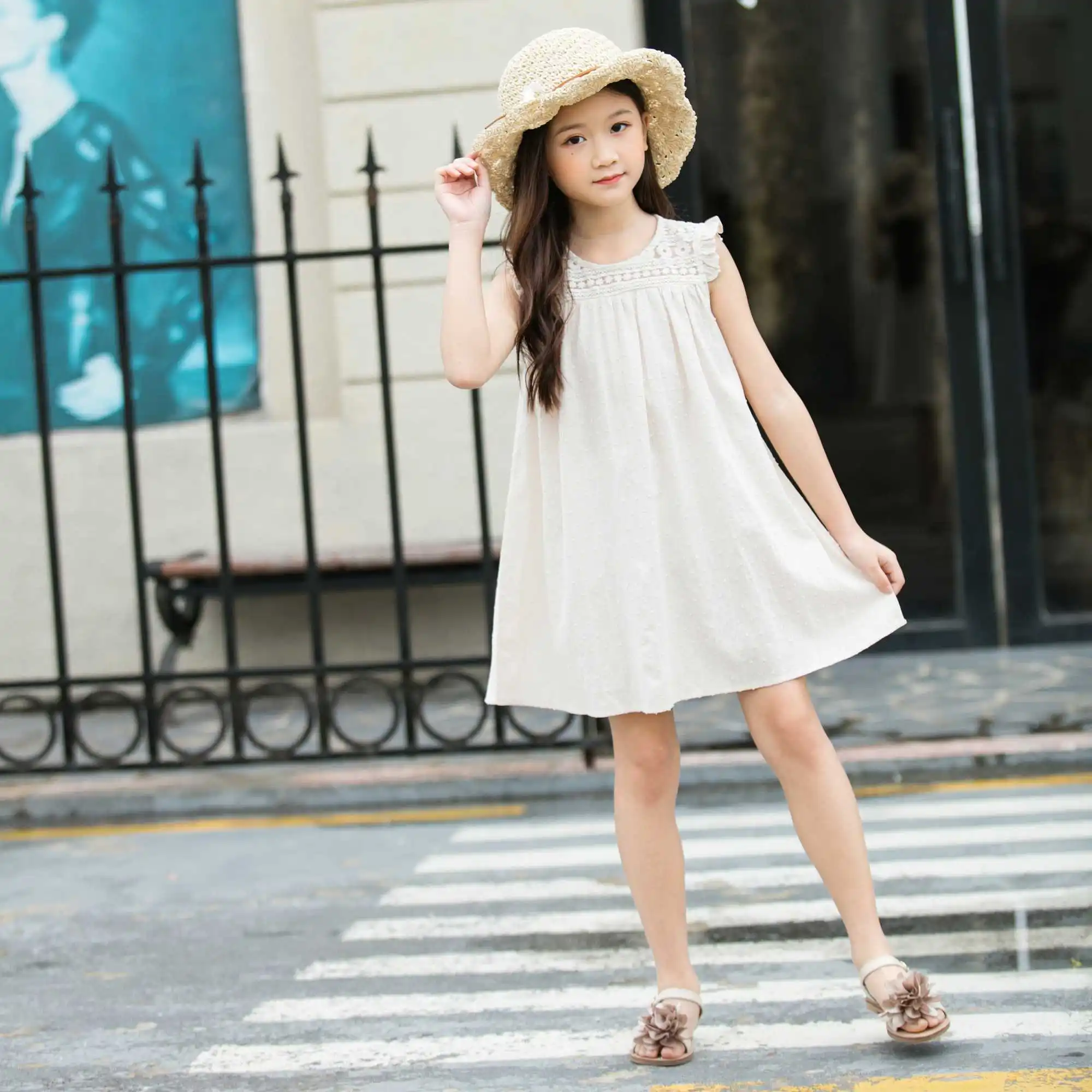 
Summer Girls White Dresses Hot Selling Korean Fashion Skirts in 2019 