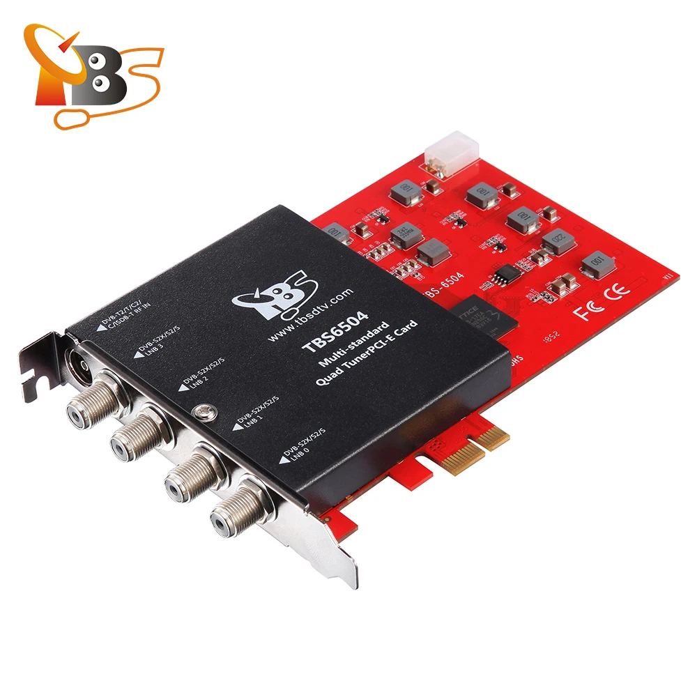 
TBS6504 Quad Tuner dvb s2 fta satellite receiver pci-e dvb-t2 tuner tv card ISDB-T DVB-C capturing card for IPTV streaming 