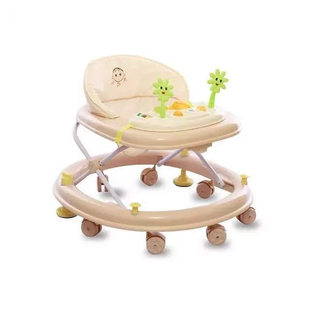 
Baby Walker Harness Learning Assistant Child Safety Baby Walker Rubber Wheels Height Baby Trolley Walker Rocker Chair 