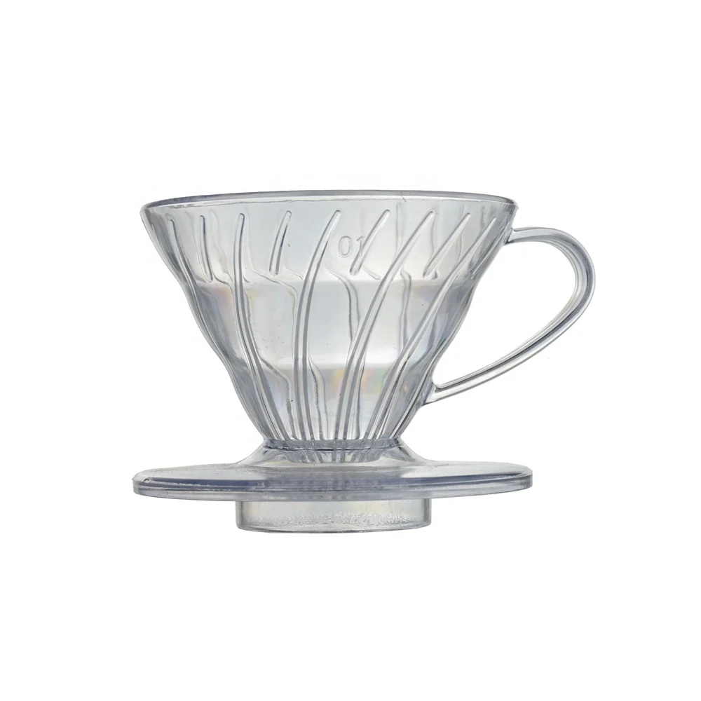 
V01 Kitchen Accessories Promotional Price V60 Plastic 1-2/ 2-4 cups Coffee Dripper Reusable Round Shape Pour Over Coffee Filter 