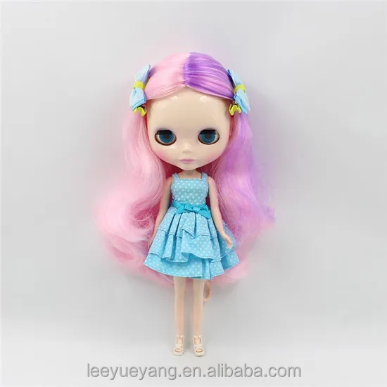 Новое прибытие Сыпучие фигурные фиолетовый и розовый NEO Блайт кукла парики