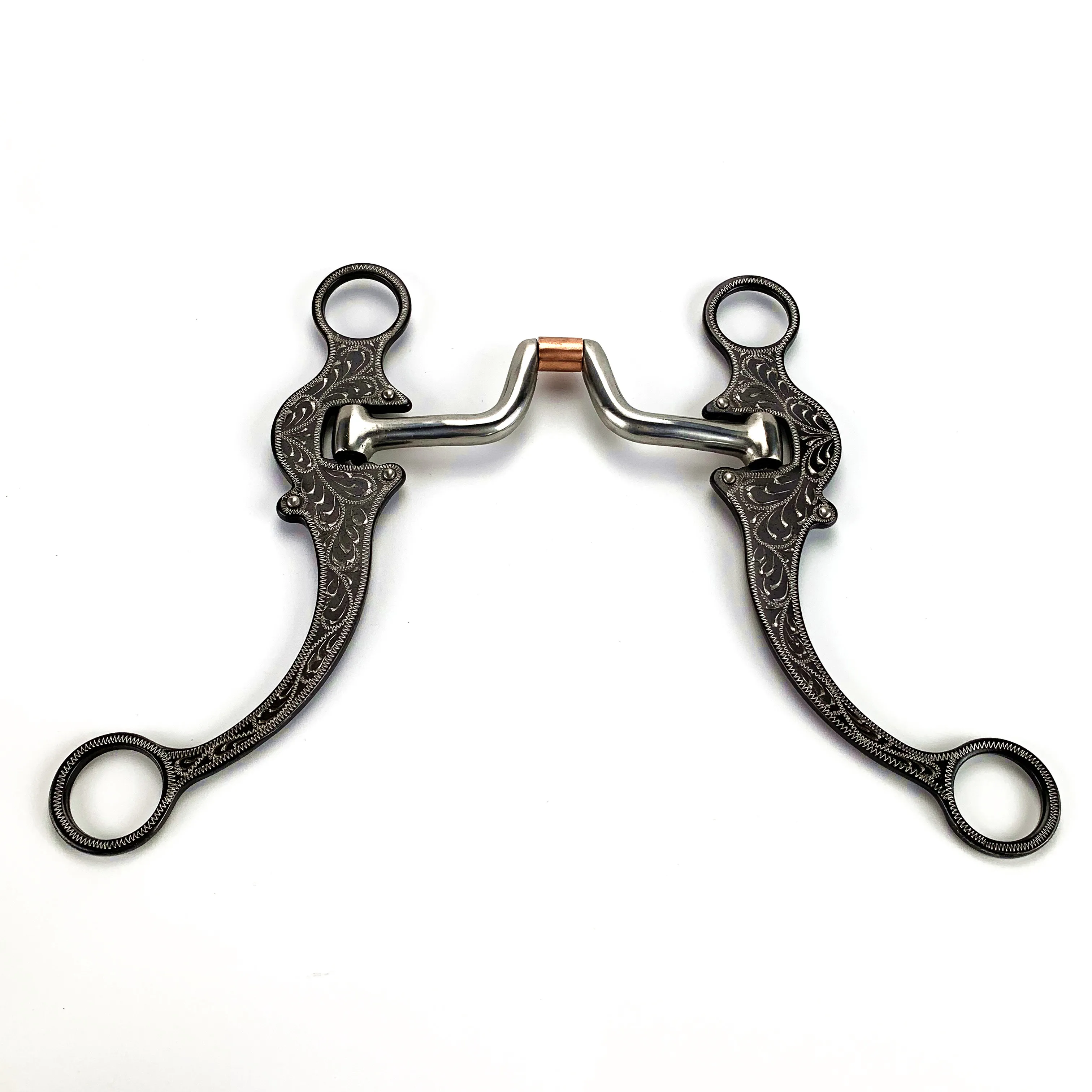 
Antique Hinged Port Training Bit with Copper Roller And Copper Inlays Mouthpiece 