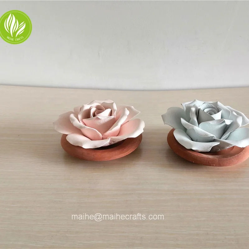 Ароматическая фарфоровая Роза керамический цветочный диффузор ручной работы в терракотовой