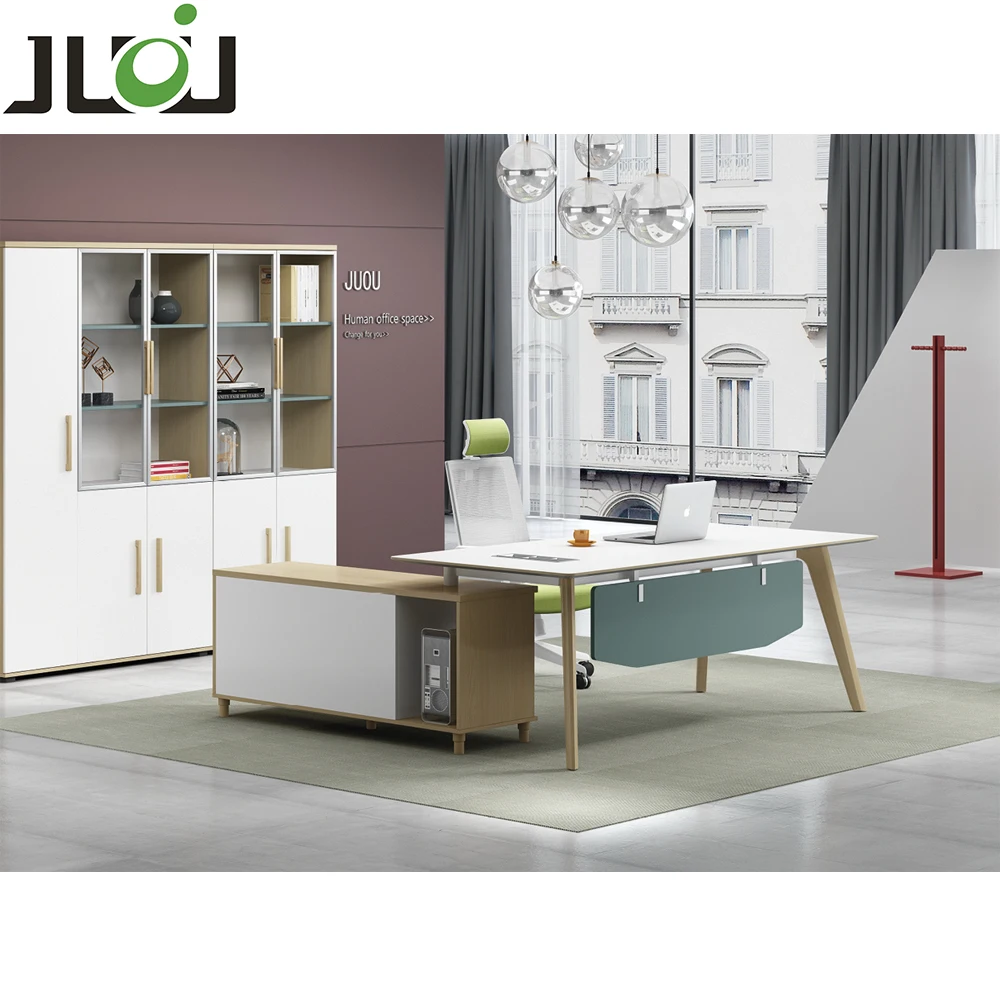 JUOU мебель современная мебель офисный стол из ДВП Офисный Компьютерный стол дизайн руководителя современный l-образный стол