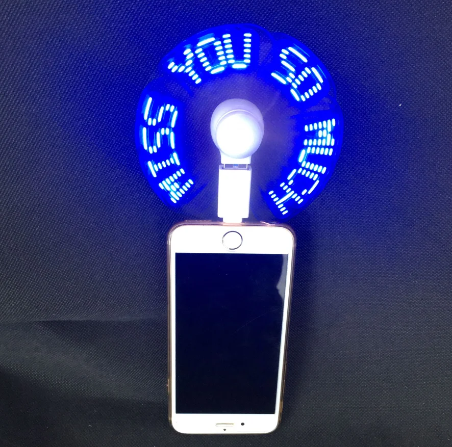 Custom usb led message phone fan for iphone android