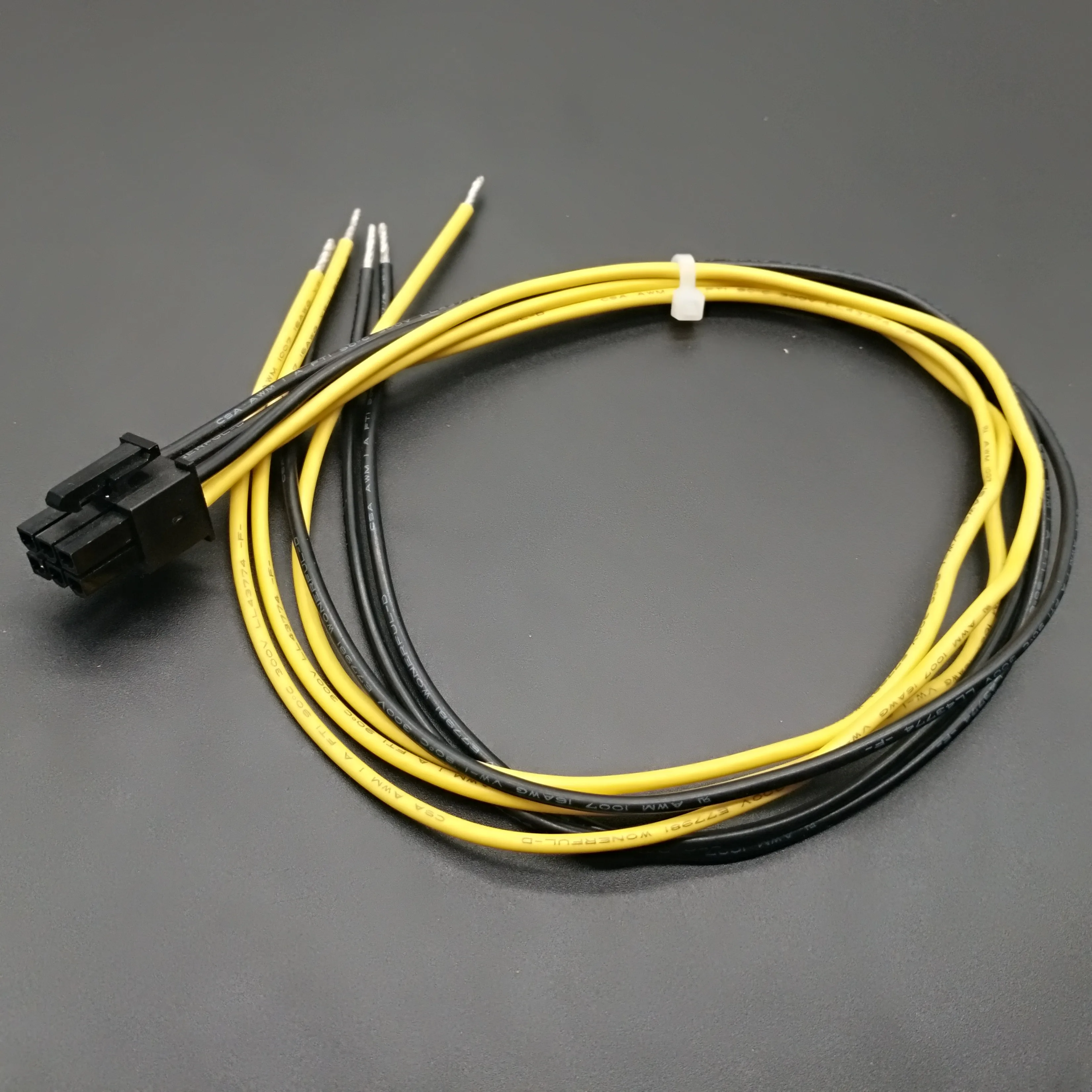 male molex 6 pin Mini-Fit Jr 4.2 mm black connector cable assemblies