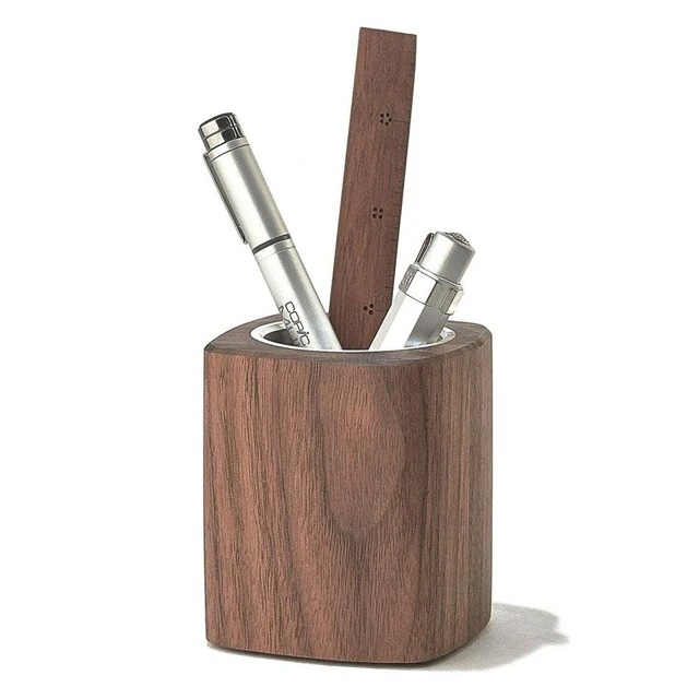 Eco-friendly Desktop Walnut Wood Pen Holder in Stock