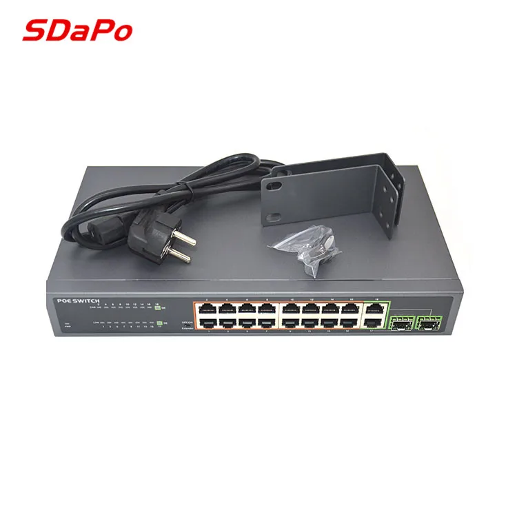 Школа SDAPO PSE1816GSR 16 общая мощность порта 150 Вт IEEE802.3af / со стандартным переключателем poe