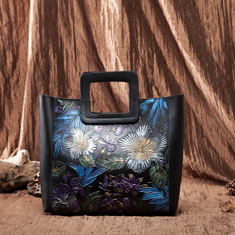 Designer Vegan Leather Pattern Printed Women Italy Handbag Brands