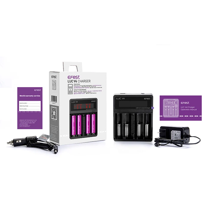 
Typical LCD Efest LUC V4 Rechargeable 3.7v Battery Usb Output Power Bank mobile fast charger with Car charger 