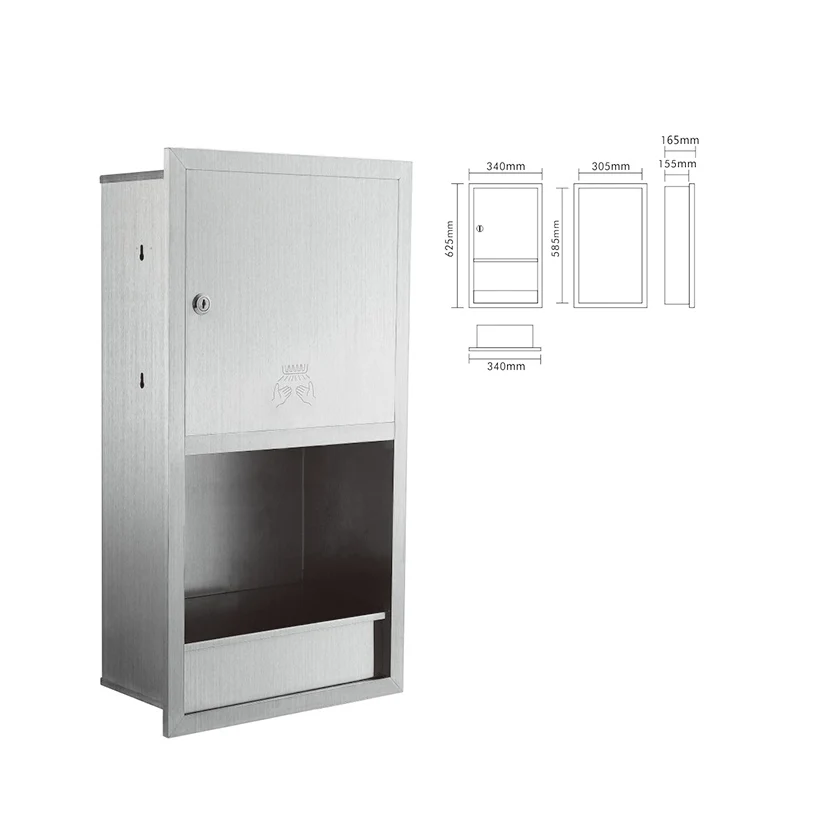 
HomeTech Новый Встраиваемый электрический бумажное полотенце диспенсер и гофрированной утилизации отходов сосуд 