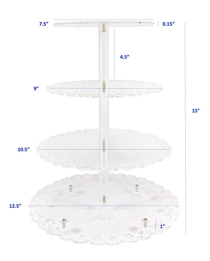 4 Tier Acrylic Round Cupcake stand  Pastry stand serving tray