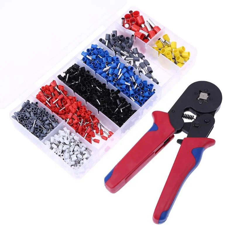 Комплект концевых клемм шнура 1200 шт. плюс 1 шт. HSC8 6-4A 0,25-6, 0 мм2 обжимные плоскогубцы