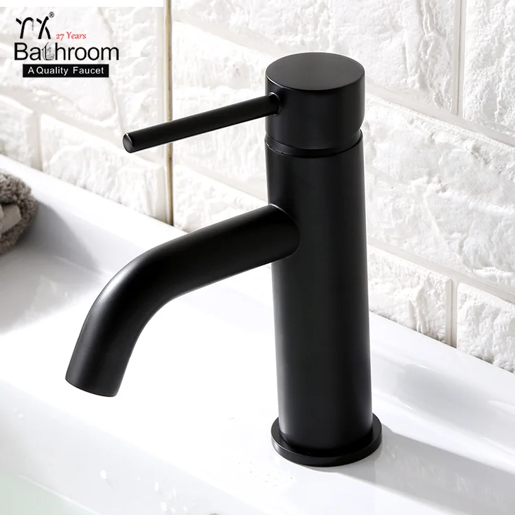European Style Hot items copper matt black bathroom mixer taps Single Handle Lever Durable Bathroom Wash Basin Taps