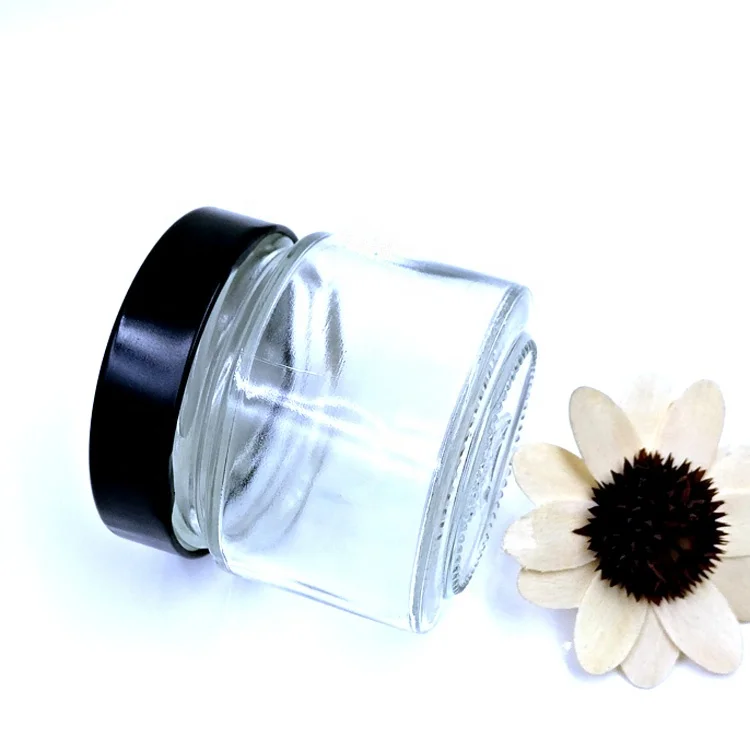 wholesale glass bottle 100ml vacuum spice storage container 4oz food canisters empty ergo glass jars with metal twist off lids