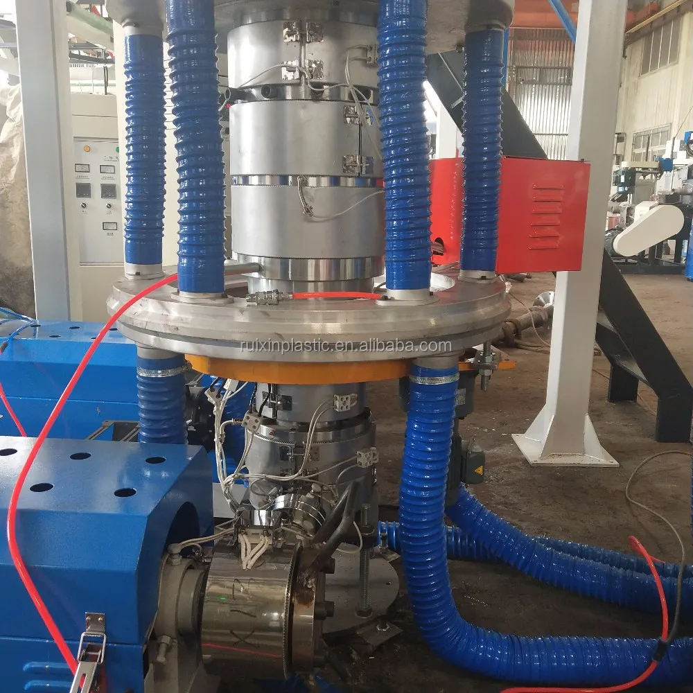 ПНД LDPE роторная головка термоусадочная пластиковая пленка Двойные Губы воздушное кольцо один винт выдувная машина экструдер