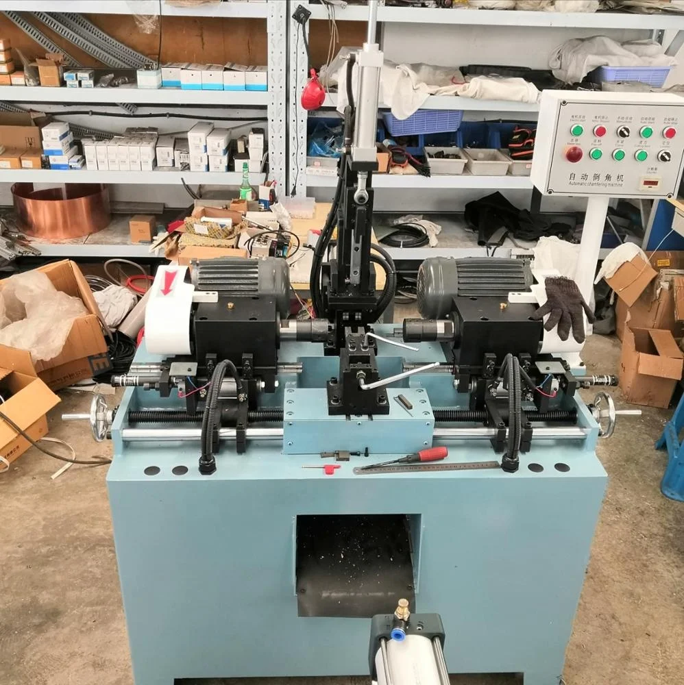 DW-30DJ pneumatic Automatic double head tube chamfering machine nut chamfering machine stud bolt chamfering machine