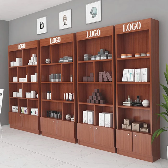 Customized fashion wood display cabinet bookcase wooden