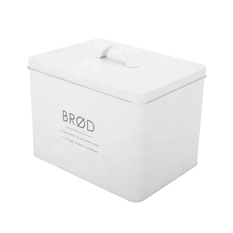 Europe style high capacity big size kitchen metal galvanized steel food safe storage containers tin box for bread