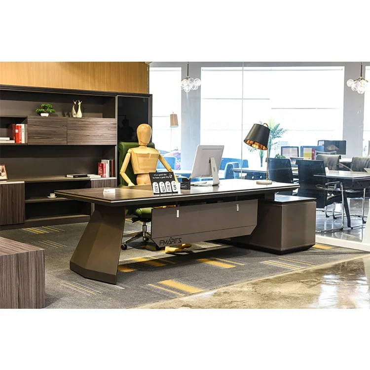 
High Tech Executive L Shaped Office Luxury Big Boss Table Desk With Locking 