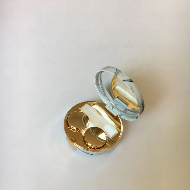 Round contact lens display case with Marble designs could Printing Custom Logo A-8058
