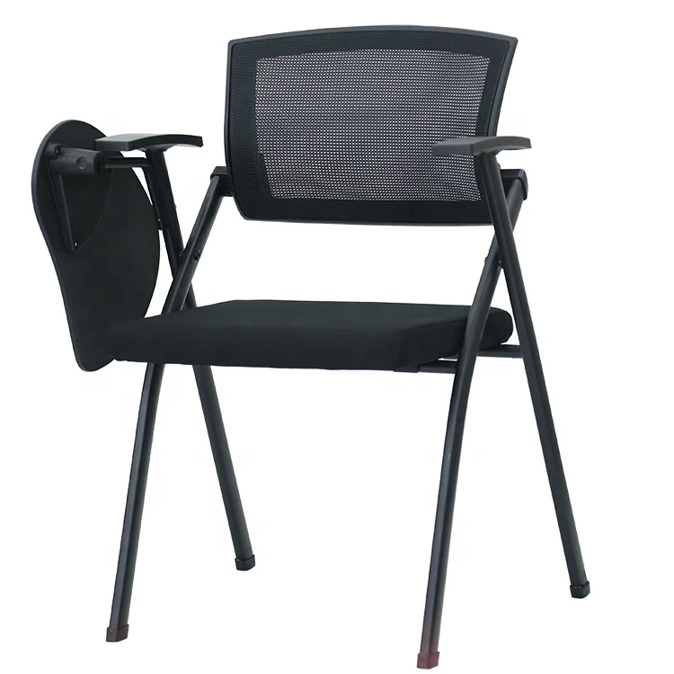 Office Furniture Staff Stackable Mesh Office Training Chair With Plastic Writing Pad
