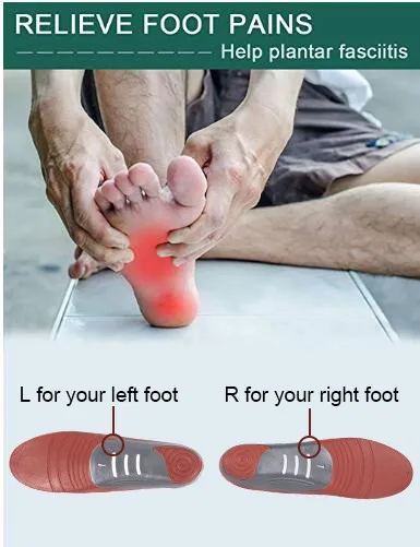 ZRWE05 High Quality 3/4 Length Arch Support Orthopedic Insoles PU Foam Orthotic Shoe Insole for Flat Feet