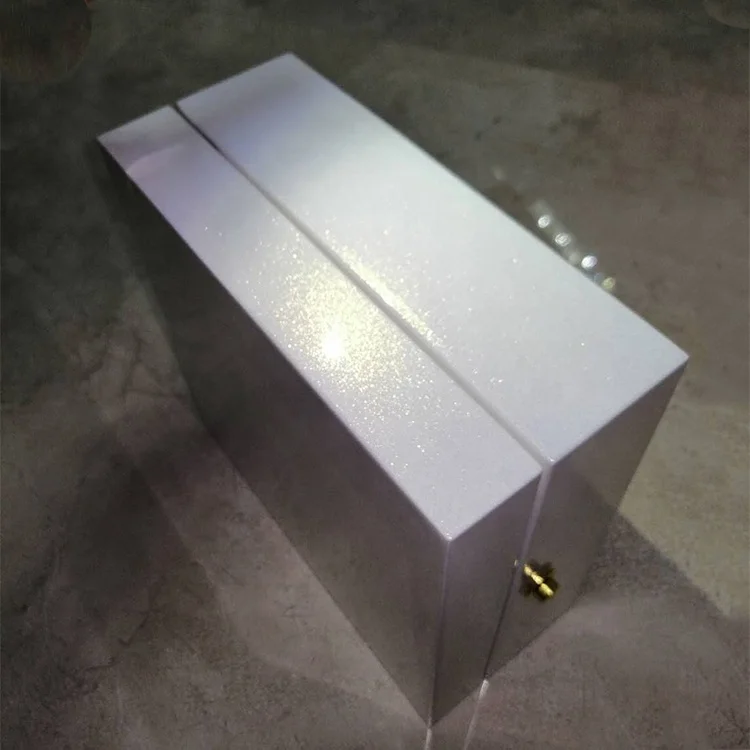 FH Biz Luxury White Pearl Shiny Wooden Perfume Box for Packaging