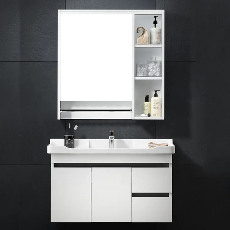 Wall Mounted Luxury Hotel Basin Mirror Vanities Cabinet Bathroom Furniture