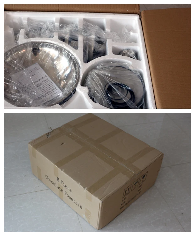 CF-6   Professional commercial use 6 tiers stainless steel chocolate waterfall fountain