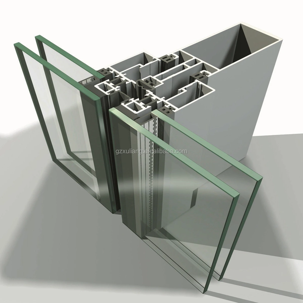 
Building exterior reflective/Low-E glass facade aluminum curtain wall system 