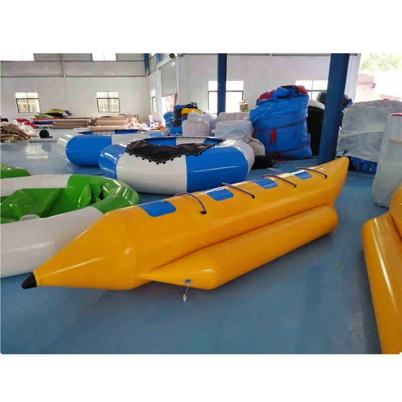 
Inflatable yellow banana boat for 4 seaters. 