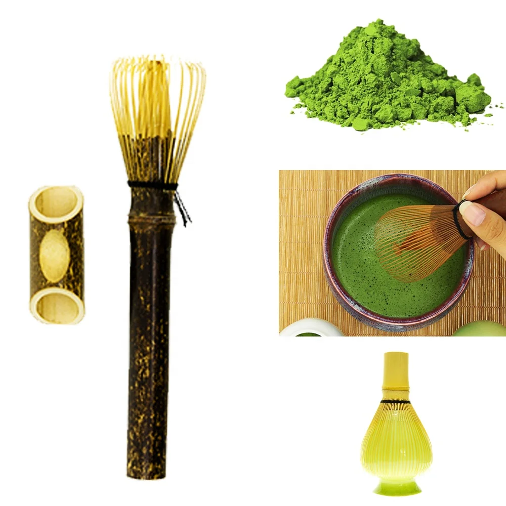 
Bulk Small Amazon Japanese Ceremonial Matcha Matchawhisk / Coffee Powder Long Handle / Stem Golden Bamboo Matcha Whisk 