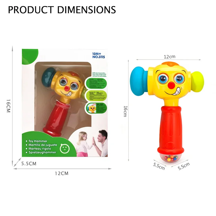 Funny Educational Baby Toy Hammer Baby Toddler Toy  With Language Learning Light Music