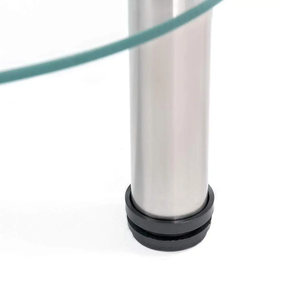 Modern Design Furniture Oval Tempered Glass Top Metal Coffee Table