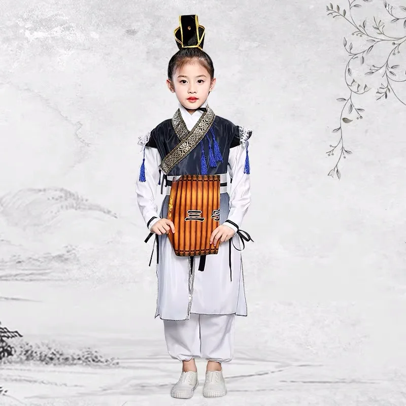 Традиционный китайский костюм для детей, костюм для представлений в детском саду с тремя героями