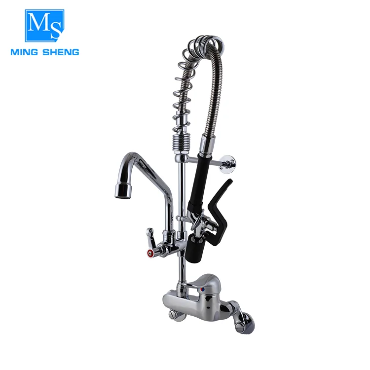 stainless steel pre-flush kitchen single lever brass wall mounted mixer taps taps manufacturers in China