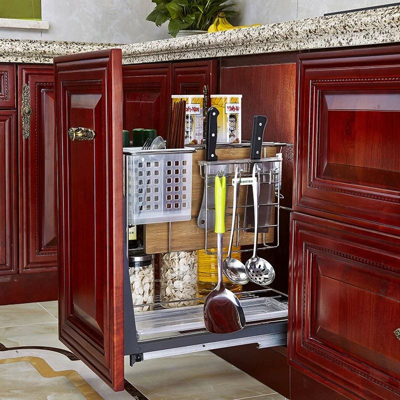 
New design pull out stainless steel drawer basket for kitchen dishes 