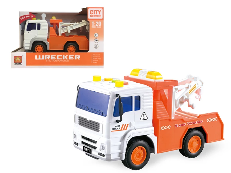 GX1110749 New Plastic Kids Friction Powered Recycling Garbage Toy Truck with Light and Sounds