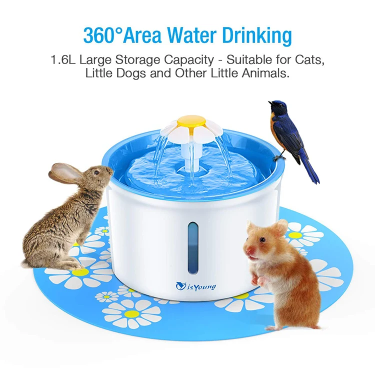 Best Selling Products Pet Supplies Durable Colors Round Flower Shape Water Drinking Basin Automatic Electric Dog Cat Fountain