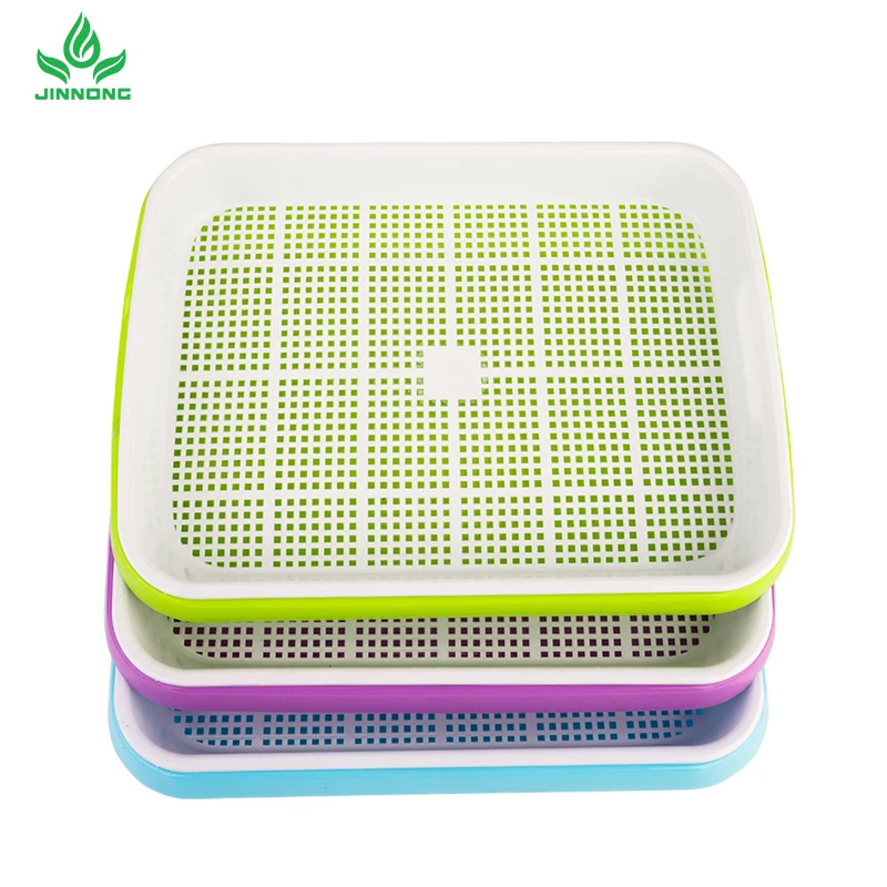 Green double layer sprouts plastic seed tray PP seedling growth tray