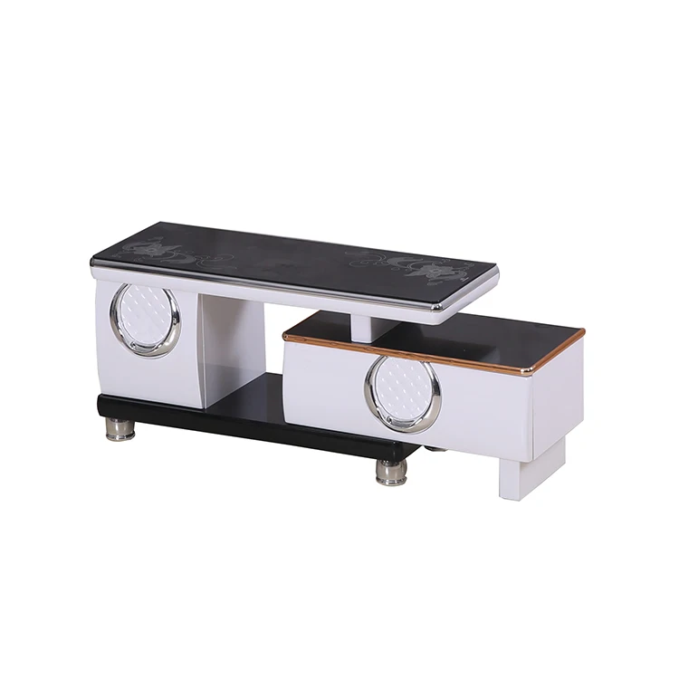 
wholesale modern Tempered glass mdf long low white and black gloss tv cabinet for tv 