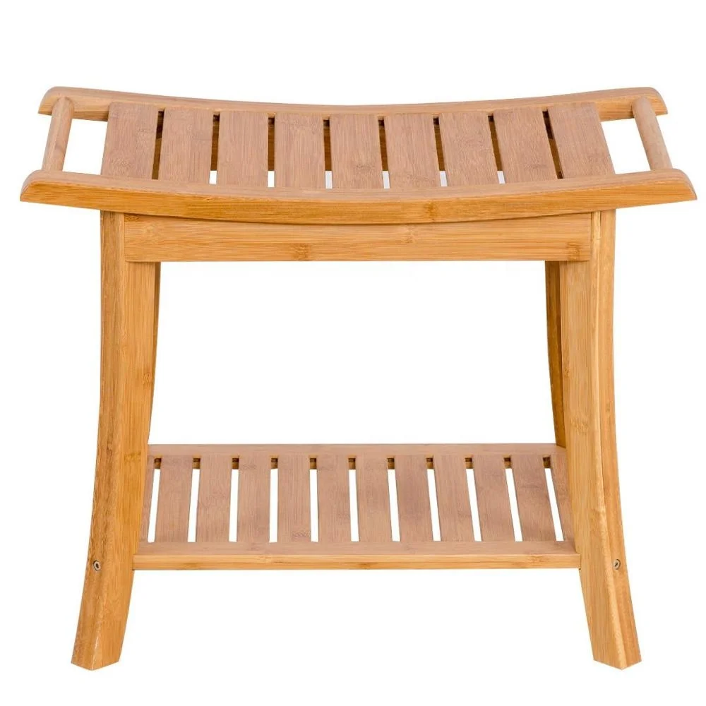 
Bamboo luxury practical storage bathroom stool 