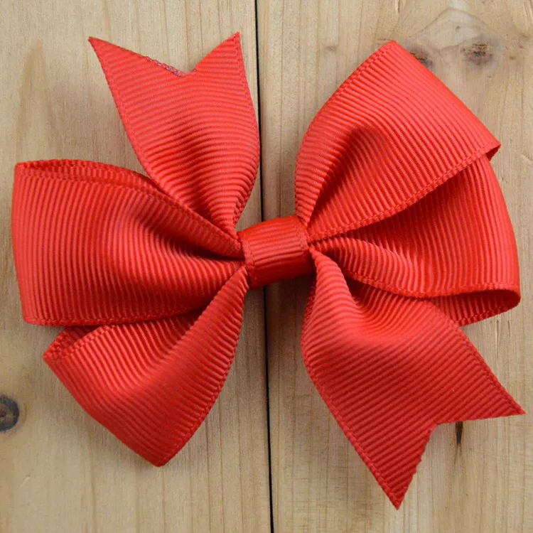 New best-selling 3 Inch  hair accessories V-shaped ribbed ribbon swallowtail bow without clip hair accessories