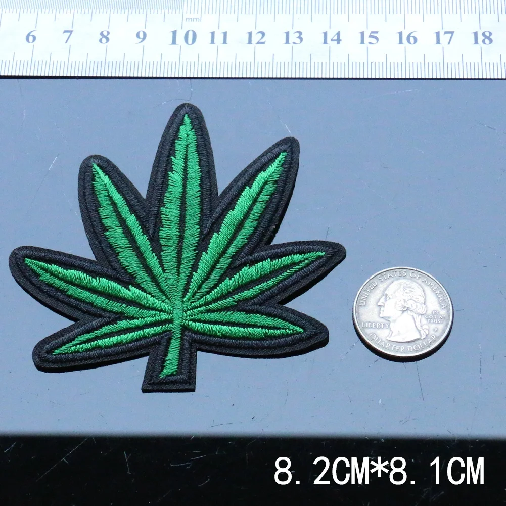 Wholesale maple Leaves Boho Hippie Pot Leaf Applique Embroidery Iron on Patch